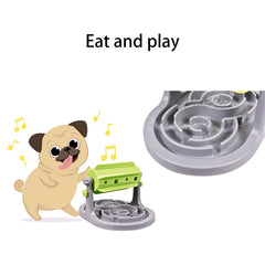 "Rolling adjustable puzzle slow food bowl for pets"