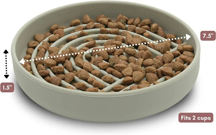 "Slow feeder anti-knockover and anti-slip food bowl for cats and puppies"
