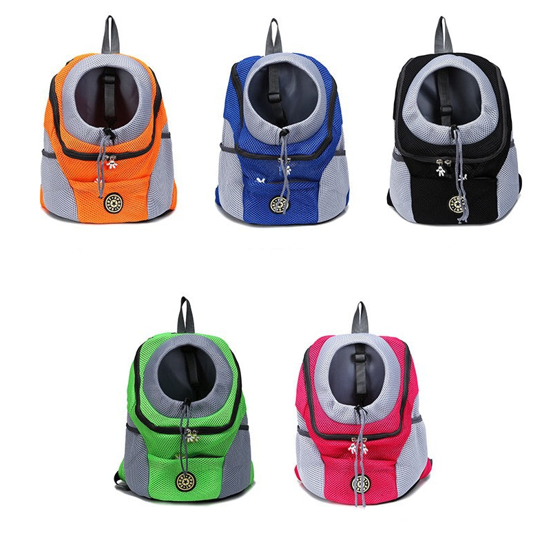 dog carrierDouble shoulder pet carrier backpack with breathable mesh and front-facing design, ideal for comfortable travel with small dogs and pets.