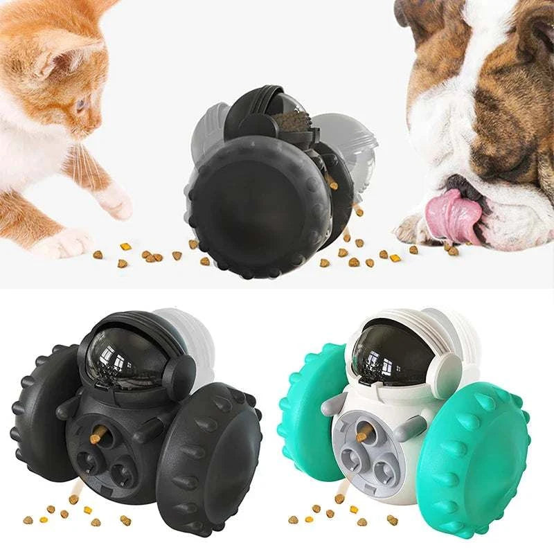 Interactive dog and cat treat leaking puzzle toy, slow feeder dispenser for mental stimulation and healthy eating.