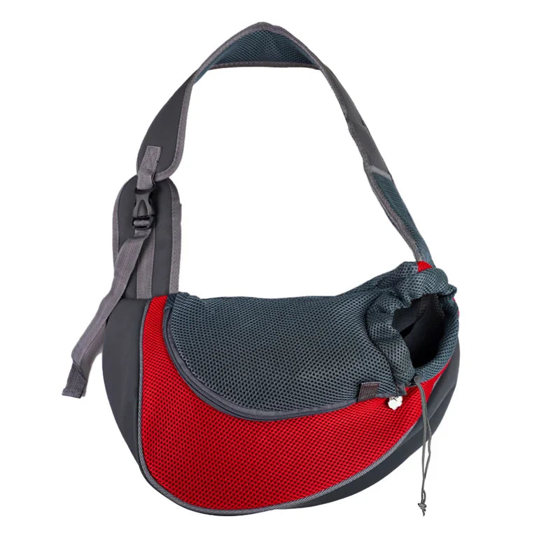 Pet carrier backpack with breathable mesh and crossbody sling, designed for safe and comfortable travel with small dogs and cats.