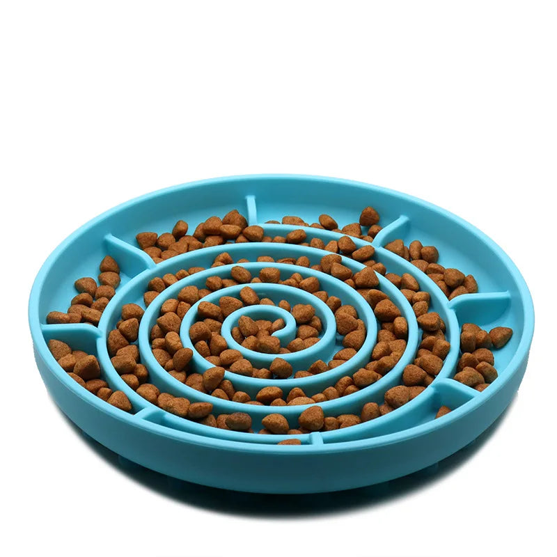 "Slow feeder anti-knockover and anti-slip food bowl for cats and puppies"
