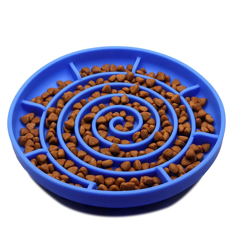 "Slow feeder anti-knockover and anti-slip food bowl for cats and puppies"
