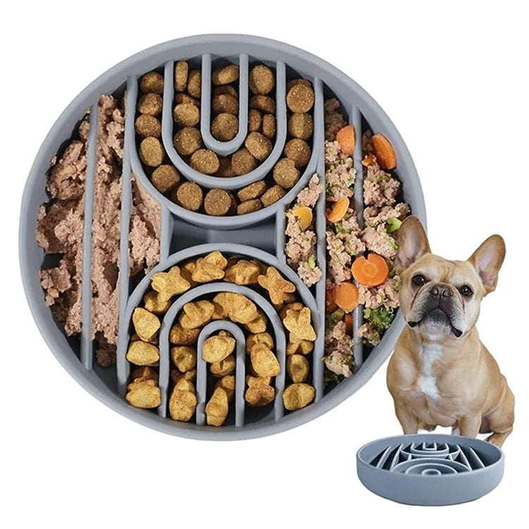 "Slow feeder anti-knockover and anti-slip food bowl for cats and puppies"
