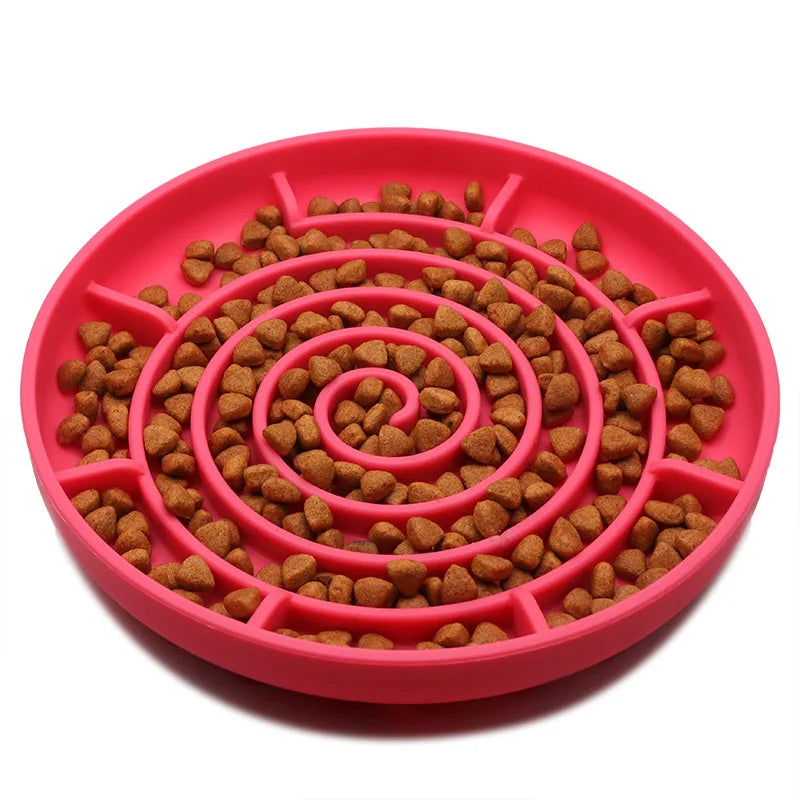 "Slow feeder anti-knockover and anti-slip food bowl for cats and puppies"
