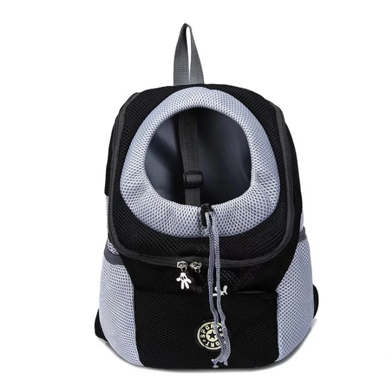 dog carrier Double shoulder pet carrier backpack with breathable mesh and front-facing design, ideal for comfortable travel with small dogs and pets.