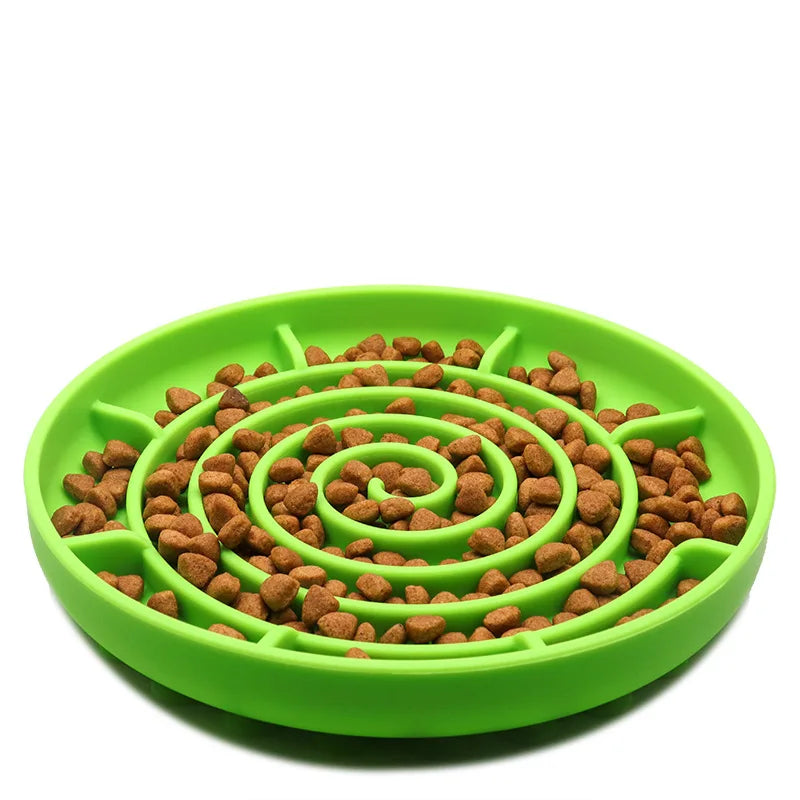 "Slow feeder anti-knockover and anti-slip food bowl for cats and puppies"
